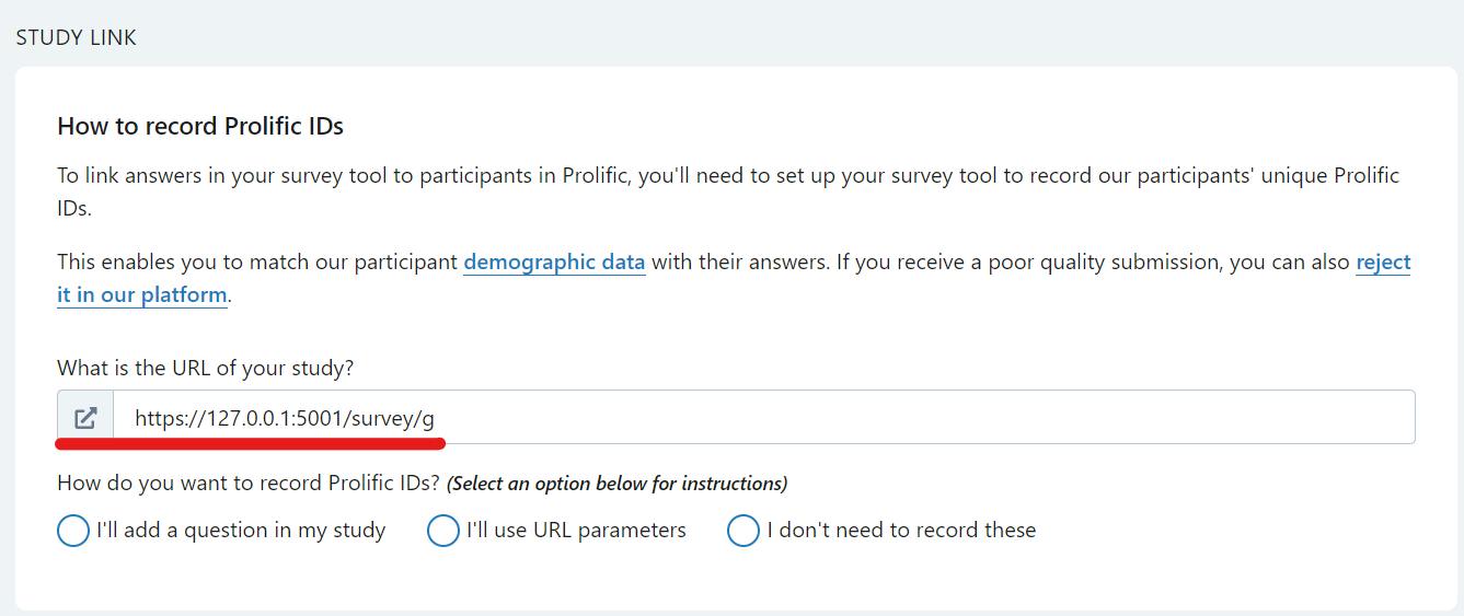 Prolific Study Link